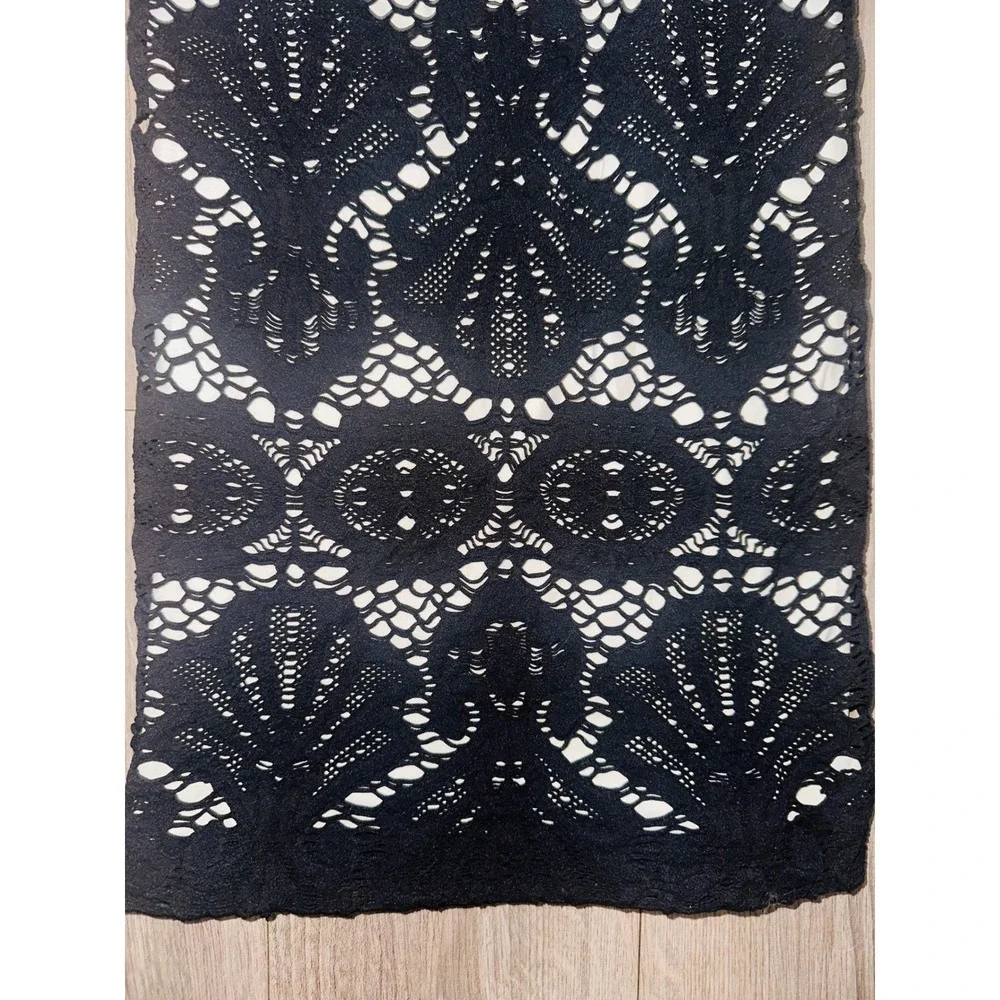 ND1 Free People Black Crochet Lace Bodycon Dress Party Cocktail‎ Evening